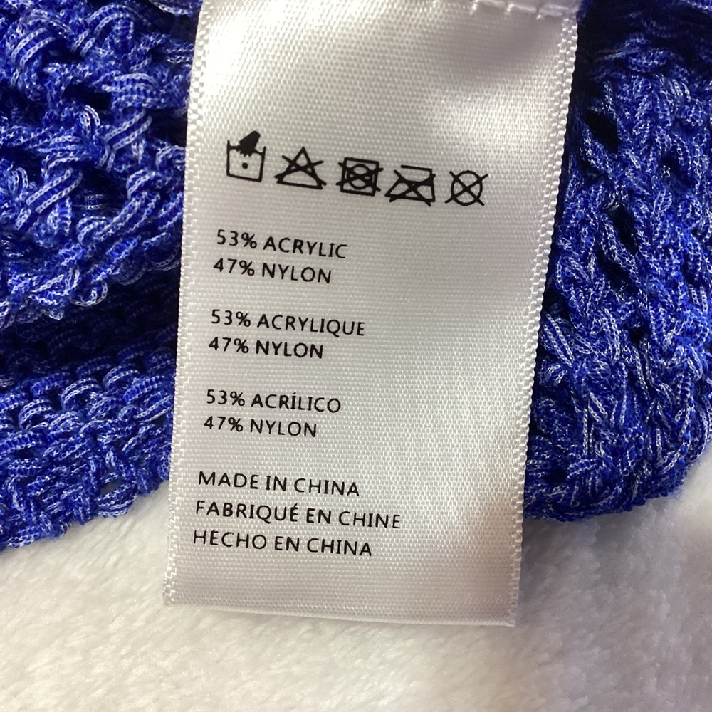 Anthropologie Juillet Cropped Cardigan Sweater OS Blue Boho Coastal Hippie - Picture 7 of 8